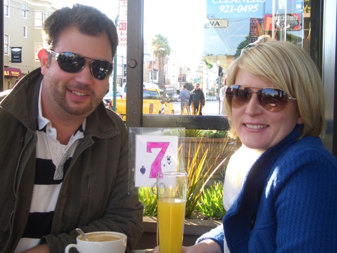 Mittagessen in der Sonne - wer will da nach Deutschland? - Wir!!!